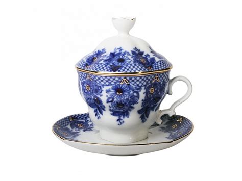 Чашка с блюдцем и с крышкой чайная 250 мл Подарочная-2 Гирлянда арт. 81 ...