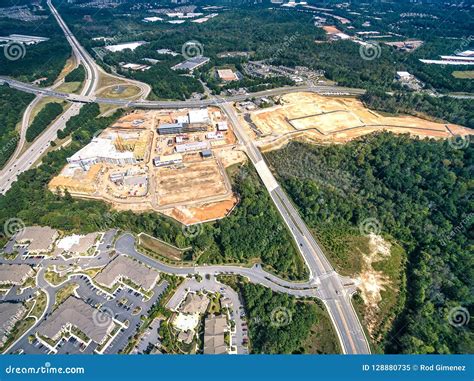 Aerial View of Typical Southern Suburbs in Atlanta Georgia Stock Image - Image of house ...