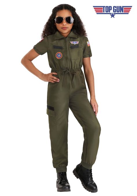 Flight Suit Top Gun Girl's Costume | Top Gun Costumes