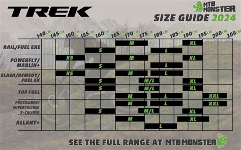 Trek Bicycle Size Guide Youth Mountain Bike Size Chart