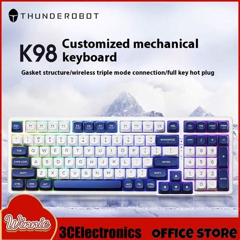 Thunderobot K98 Mechanical Keyboard 98 Keys Fully Hot Swap Rgb Backlit Doubleshot Abs Keycap