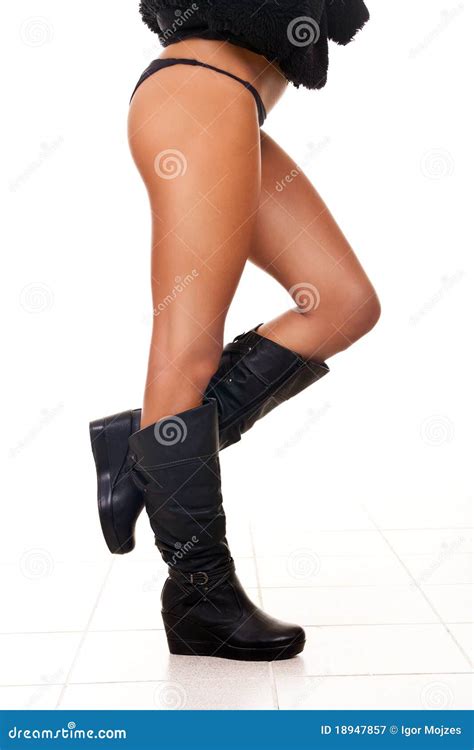 Woman S Naked Legs In Boots Stock Image Image Of Fashion Legs