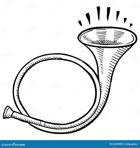 Horn Sketch Cartoon Vector | CartoonDealer.com #22499909