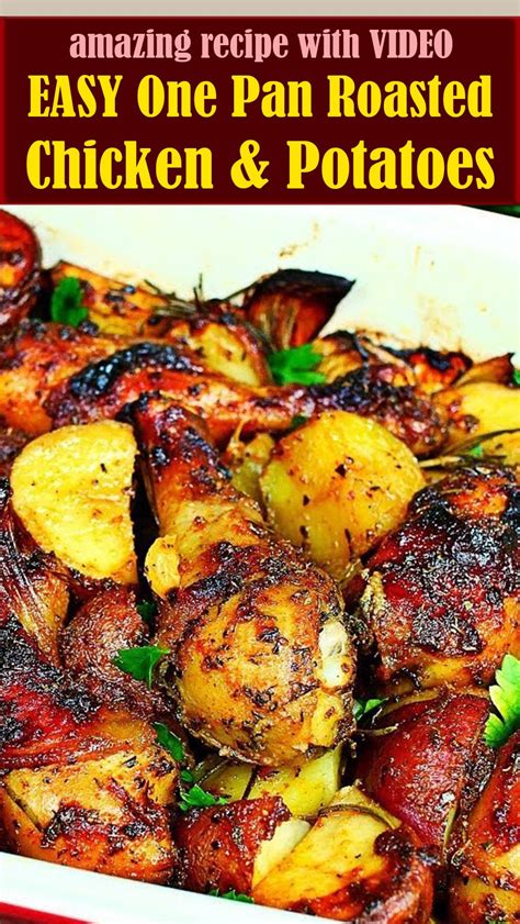 EASY One Pan Roasted Chicken Potatoes VIDEO Recipe In 2024