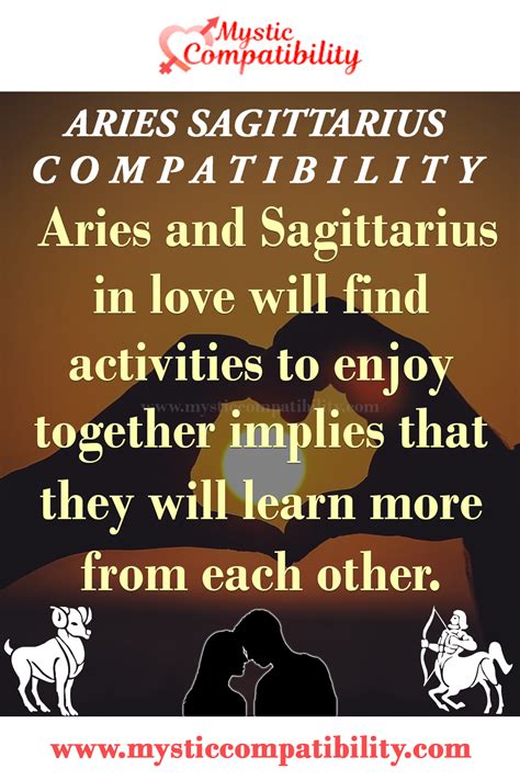 Aries And Sagittarius In Love Will Find Activities To Enjoy Together Implies That They Will