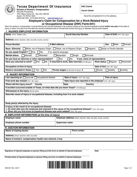 Texas Form Dwc Fill Out Printable Pdf Forms Online