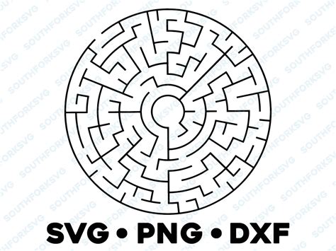 Maze Labyrinth Geometric Svg Png Dxf Symbol Vector Transparent Etsy