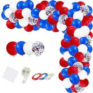 Buy Red Blue White Balloon Garland Kit 109PCS Blue Red White Balloons