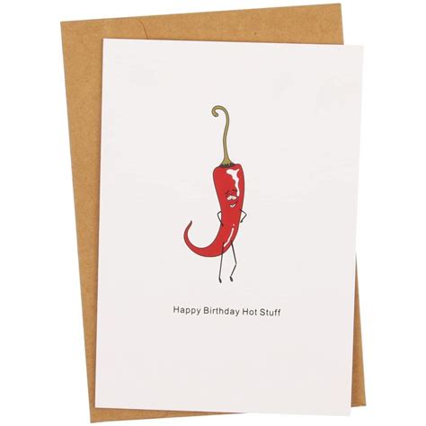 CJ M Happy Birthday Hot Stuff Birthday Card Funny Card Card For Him Her Husband Wife Girlfriend