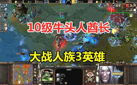 10级牛头人酋长，全场冲击波，大战人族3英雄！魔兽争霸3 小凡解说魔兽争霸 小凡解说魔兽争霸 哔哩哔哩视频