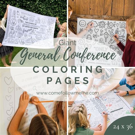 4 General Conference Giant Coloring Pages Come Follow Me Fhe