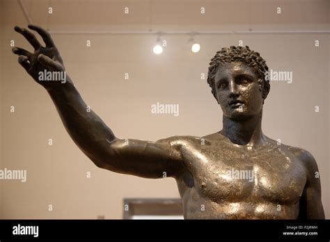 Bronze statue of a youth from the Antikythera shipwreck (340-330 BC) in the National ...