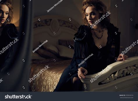 Beautiful Sexy Glamour Brunette Woman Lying Stock Photo Shutterstock