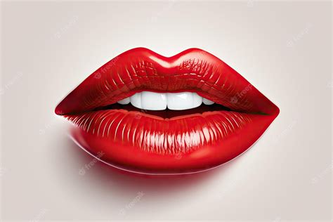 Premium Photo Beautiful Glossy Lips With Red Female Lips On Light