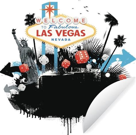 Illustration De La Ville De Las Vegas Sur Fond Blanc Sticker Papier