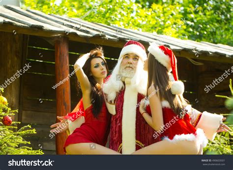 Santa Claus Hugs Sexi Half Nude Stock Photo 490603501 Shutterstock