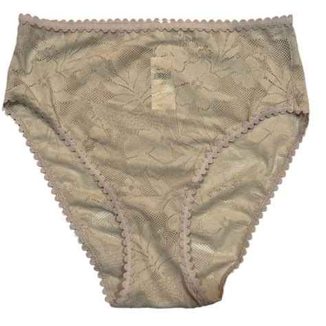 Aerie Intimates Sleepwear Nwt Aerie High Cut Bikini Pantie Underwear Sz M Beige Lace