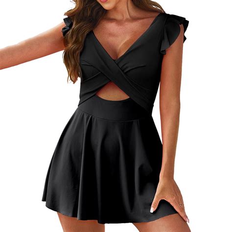 ALLLIST Swim Suit Black Board Shorts Full Coverage Solid Sexy Bikini Tops Swimwear Walmart