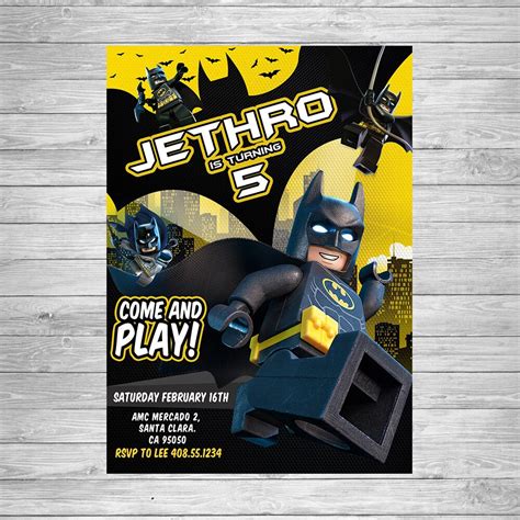 Lego Batman Invitation Lego Batman Birthday Lego Batman