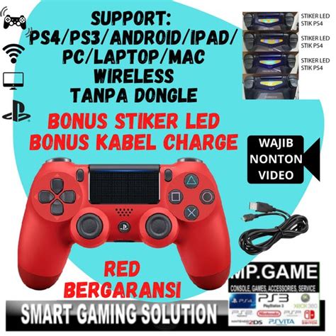 Jual Stik Stick IPAD DS4 PS PC Laptop P4 MERAH Wireless Hitam OP