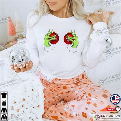 Christmas Grinch Tinsel Tits Funny Grinchmas T Shirt Print Your Thoughts Tell Your Stories