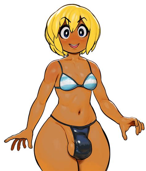 Rule Futa Ami Dixie Big Balls Big Penis Bikini Bulge Futanari Intersex Modeseven Solo Futa