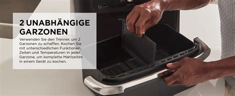 Friggitrice Ad Aria Ninja FlexDrawer Doppia Zona Con Divisorio