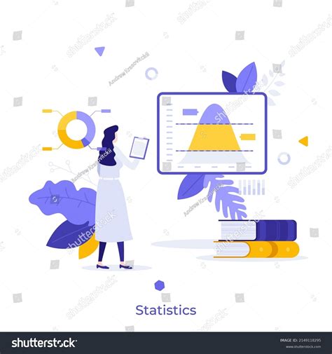 Scientist Analyzing Gaussian Distribution Graphs Diagrams Stock Vector ...