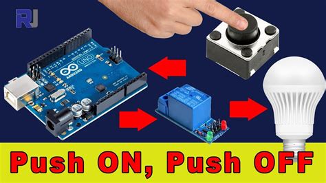 Using Arduino Turn Ac Bulb With Push Button On And Off Toggle With