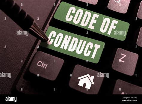 Sign Displaying Code Of Conduct Business Approach Ethics Rules Moral