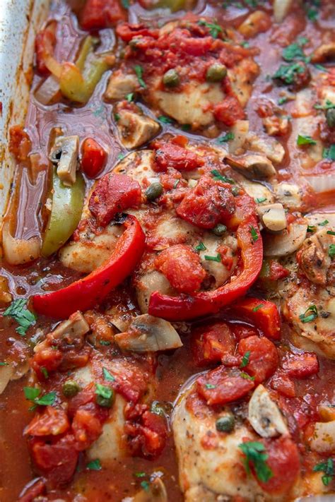 Easiest Dump And Bake Oven Chicken Cacciatore Effortless Recipe