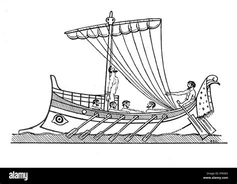 Homer The Odyssey Nthe Ship Of Odysseus Drawing After A Greek Vase