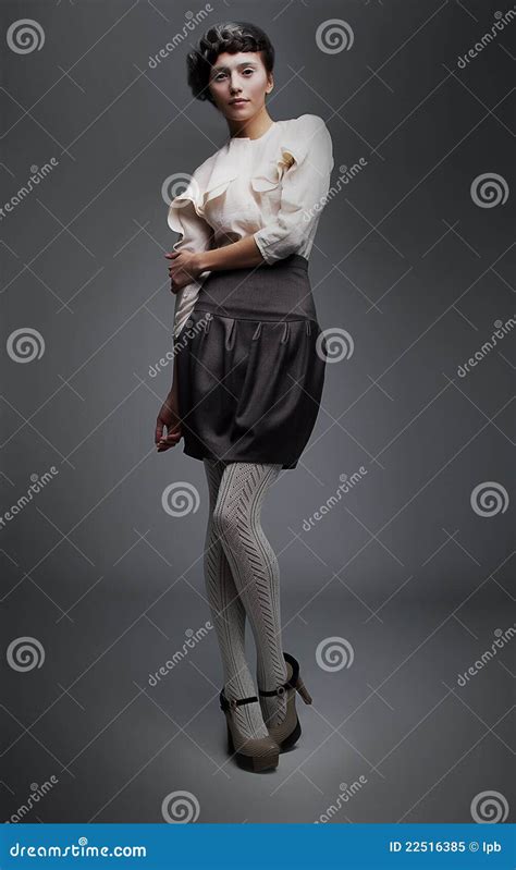 Fashion Model Brunette In Black Skirt Posing Stock Image Image Of Grand Girl 22516385