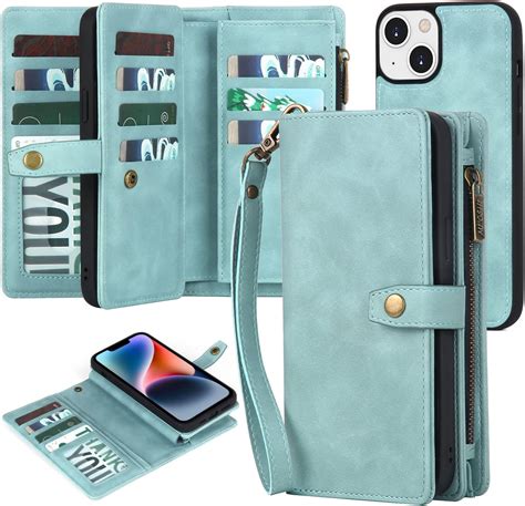 Twohead Designed For Iphone 13 Wallet Case With Card Holder Detachable Magnetic