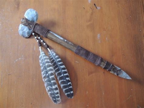 Native American Tomahawk War Club With Spearhead