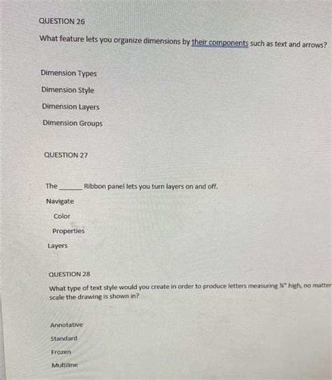 Solved QUESTION 26 What Feature Lets You Organize Dimensions Chegg