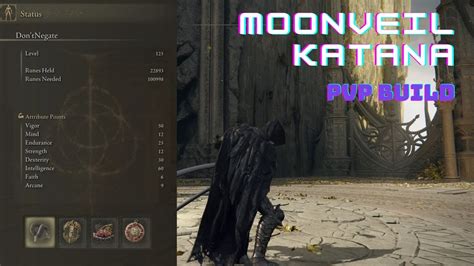 Elden Ring Moonveil Katana Pvp Build Youtube