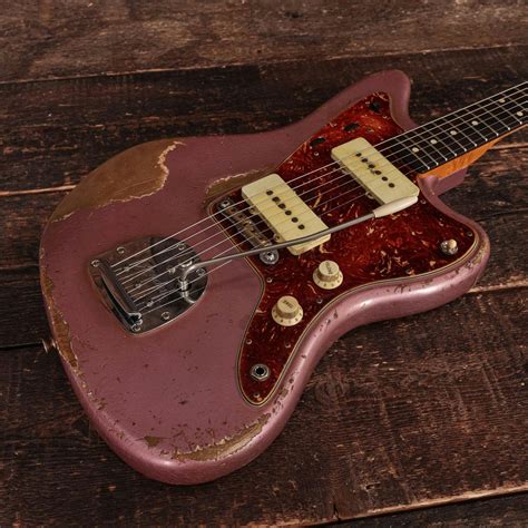 Fender Custom Shop Jazzmaster Heavy Relic Electric Guitar In Burgundy