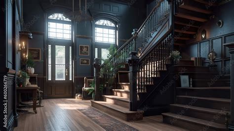 Dark Academia Style Victorian Style Mansion Interior Design With