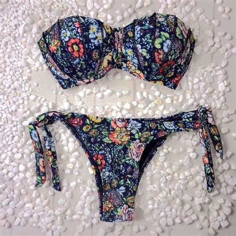 Brazilian Bikini Blue Floral G String At The Bumbum Store