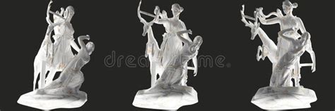 Renaissance Gold Artemis And Iphigeneia Statue Stock Illustration