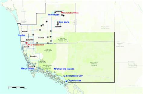 Map Of Collier County Florida Including Collier Mosquito Control
