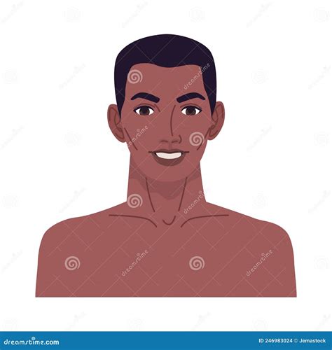 Afro Naked Man Front Stock Vector Illustration Of Vector 246983024