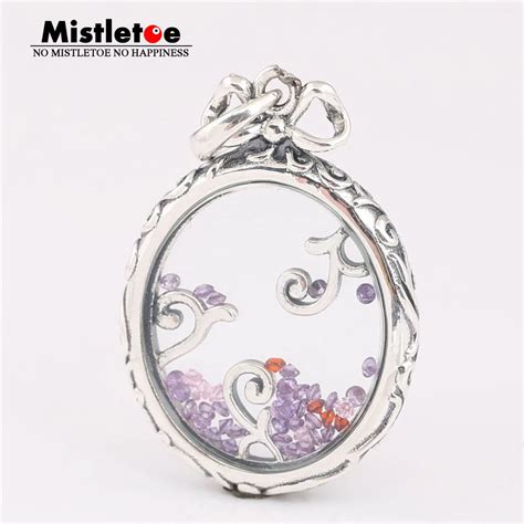 Омела 925 медальон из чистого серебра ослепительный кулон, разноцветный ...