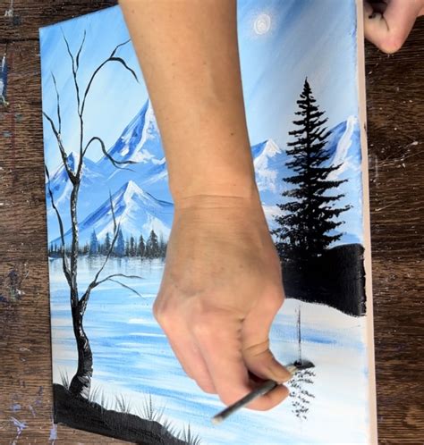 Snowy Mountain Scene Acrylic Painting Tutorial Tracie Kiernan