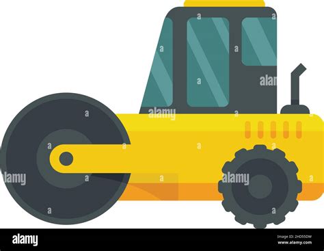 Heavy Road Roller Icon Flat Illustration Of Heavy Road Roller Vector