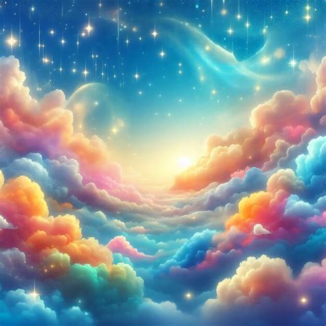 Sky background with shiny fluffy clouds | Premium AI-generated image