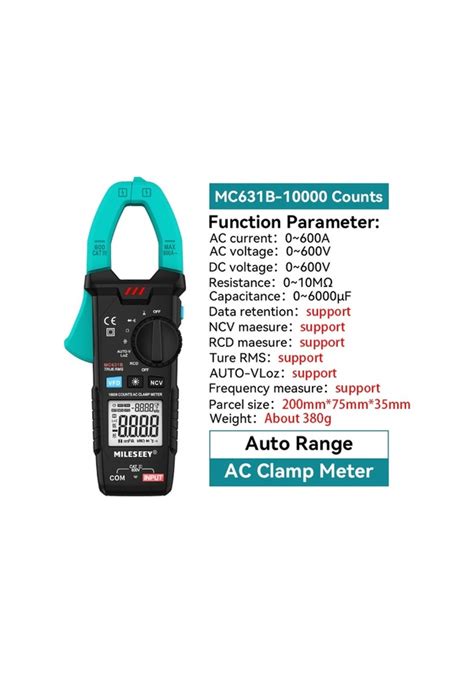 Mc631b-mileseey Ncv Dijital Multimetre Otomatik Kademe Ayarı Ac/dc ...