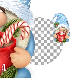 Hot Cocoa Gnome Png Winter Clipart Digital Christmas Gonk Waterslide Watercolor Mug Choc