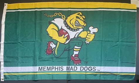 1995 Cfl Memphis Mad Dogs Vintage Canadian Football League Sports Flag